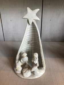 Crèche de Noël sapin en céramique